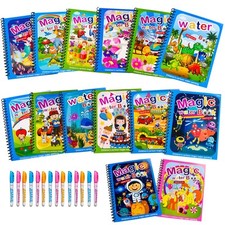 14 Pack Water Coloring Books,Water Doodle Book Toys,Reusable Water Painting Book