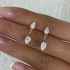 1.9ct Pear Jacket Earrings Rose Gold 14K Labcreated Diamond F/VS — photo 6