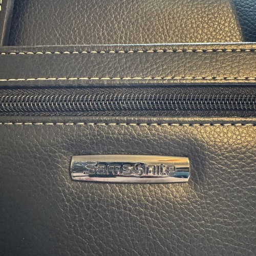 Samsonite schwarz Leder 3 Ringe Mappe Portfolio mit Taschenrechner & Kartenfächern - Bild 2 von 9