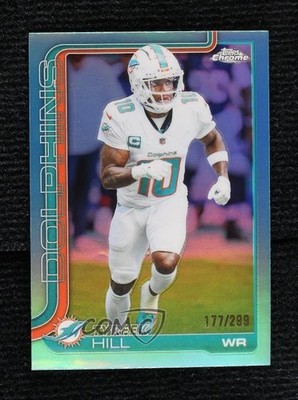 2025 Topps Chrome Teal Refractor 177/299 Tyreek Hill #185 0y2q