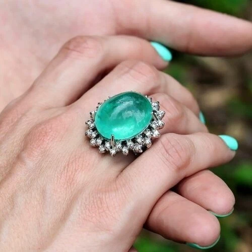 Art Deco Antique 5.50Ct Natural Emerald Vintage Wedding Ring 925 Sterling Silver