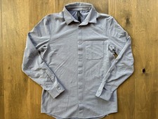 Lululemon Commission Long Sleeve Button Down Shirt Blue Gray M3CM0S Men's Small
