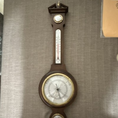Howard Miller 612-715 Wall Weather Station Barometer/Thermometer Wood/Metal