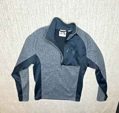 Spyder Men's 1/4 Zip Mock Neck Colorblock Polyester Pullover Gray/Black S