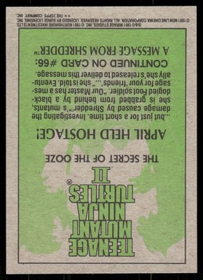 Teenage Mutant Ninja Turtles II TMNT 1991 Movie Topps Card #65 (NM
