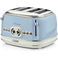 Ariete Vintage 4 Slice Toaster With Defrost Reheat And Cancel Metal 1600 W -Blue
