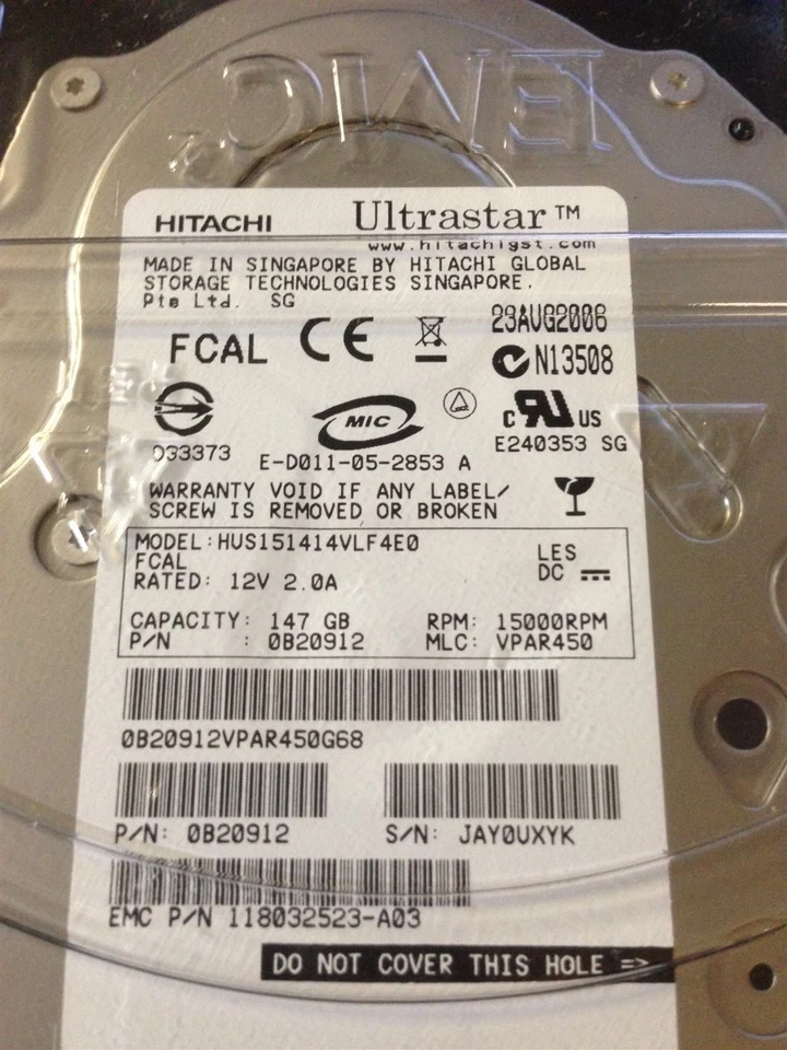 DELL 0PY611 Hard Drive 146GB 15K 520BPS 12V 4GB FC ACL-R Hitachi HUS151414VLF4E0 - Image 2 of 3
