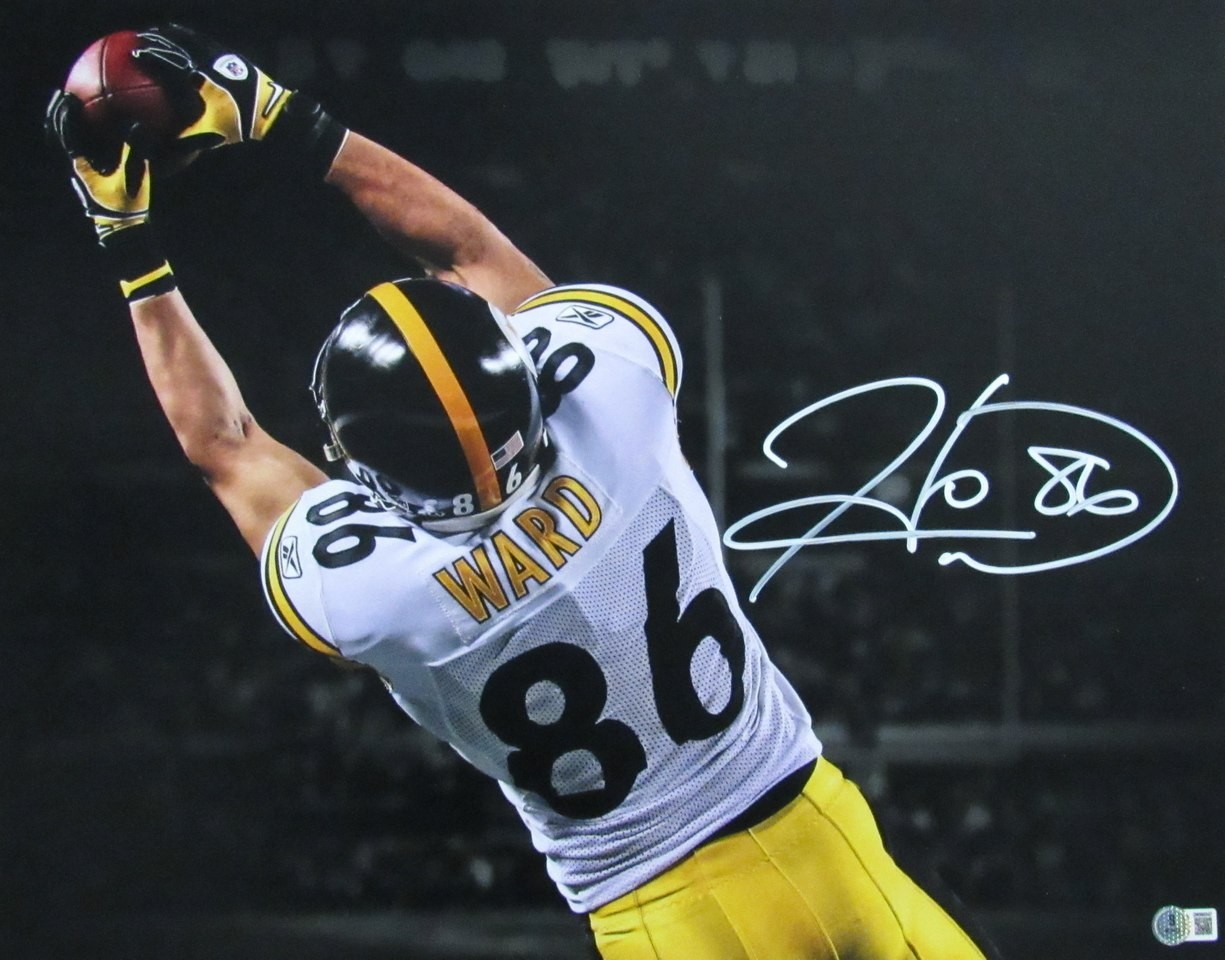 Hines Ward Autographed Signed 16x20 Photo Pittsburgh Steelers Beckett 195314 