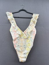 PINK Victoria's Secret Swimsuit Womens Medium One Piece Ruffle Floral 2018