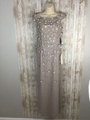 adrianna papell women's beaded long dress Adrianna Papell Women's Beaded Floral Gown - Gem Green main image 0