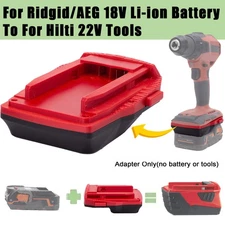 Suitable For Ridgid/AEG 18V Li-Ion Battery Adapter To Fits Hilti 22V Power Tools