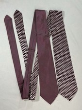 Lot Of 2 Vintage 40s Acetate Neck Ties In Geometric Patterns Abstract Novelty