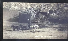 REAL PHOTO BIG SANDY MONTANA COAL MINE MINING HORSE WAGON POSTCARD COPY