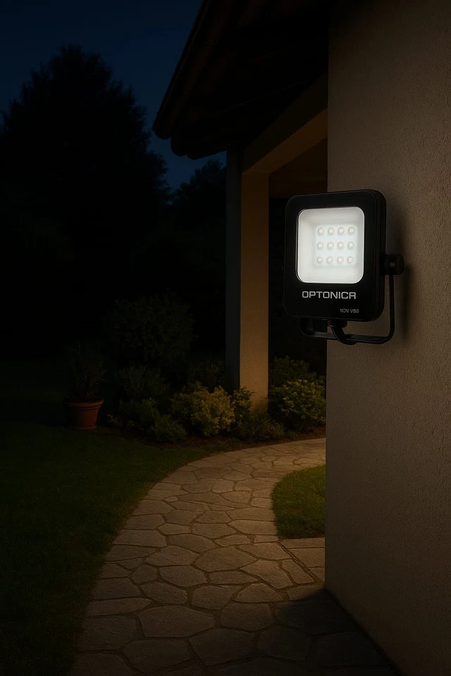 Faretto LED 10W 6000K luce bianca fredda IP65 esterno Optonica 900lm - Immagine 3 di 4