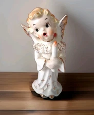 Artmark Vintage Porcelain Christmas Singing Angel Figurine 