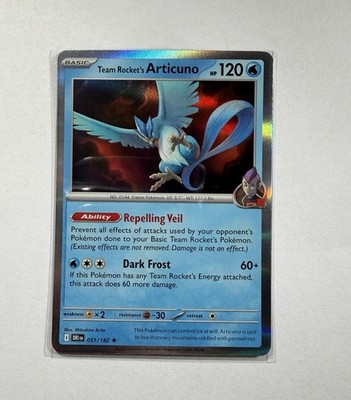 Team Rockets Articuno Holo Card Destined Rivals 51/182