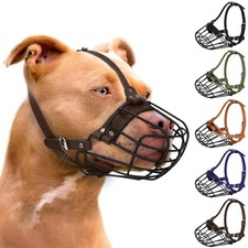 Pitbull Dog Muzzle Breathable Metal Basket for Large Dogs Amstaff Staffordshire