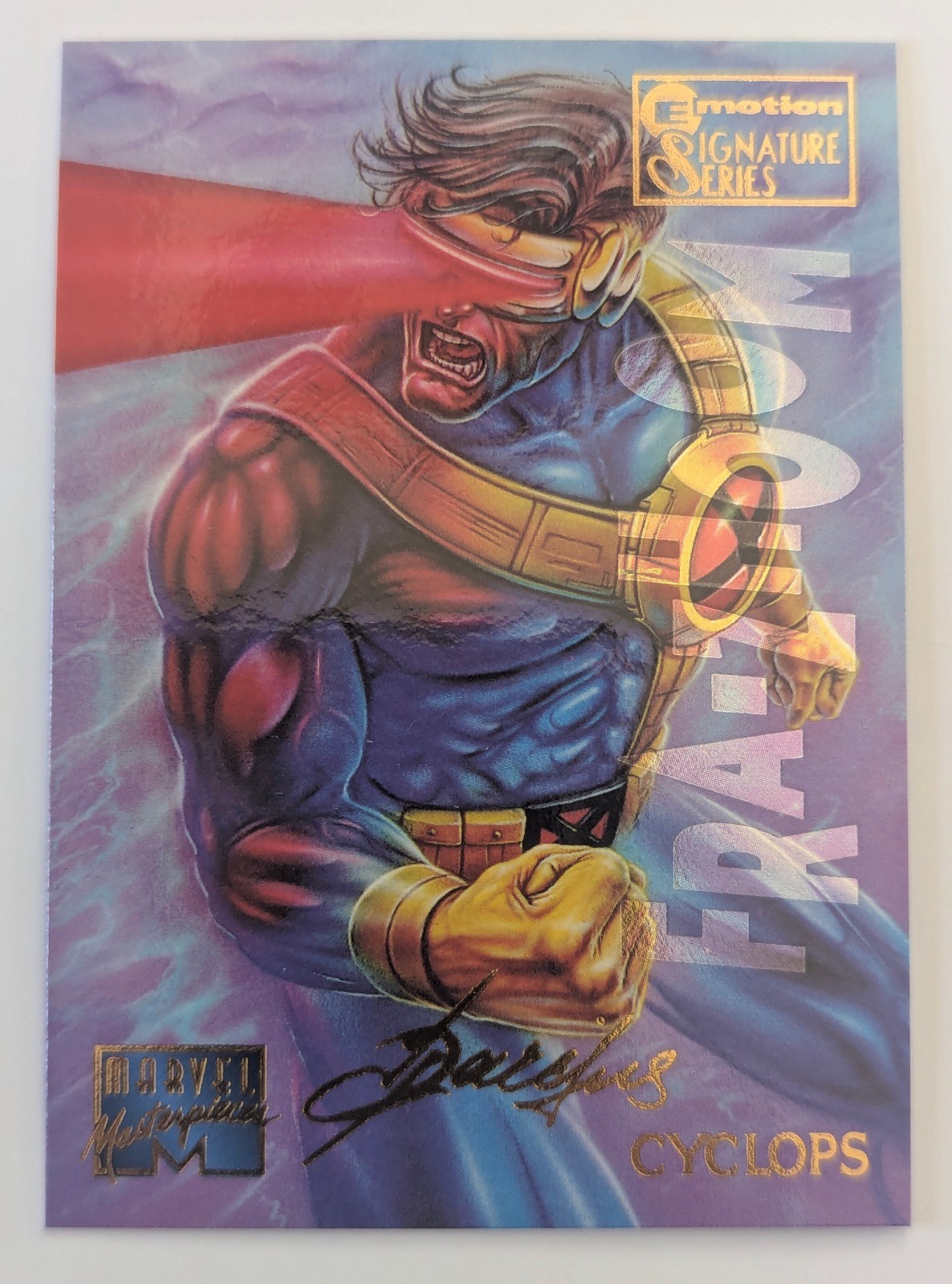 1995 Marvel Masterpieces E-motion Signature Series Parallel card # 23 (Cyclops)
