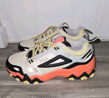 Womens FILA Oakmont Trail Coral Black Yellow Sneaker Size 6.5 EUC