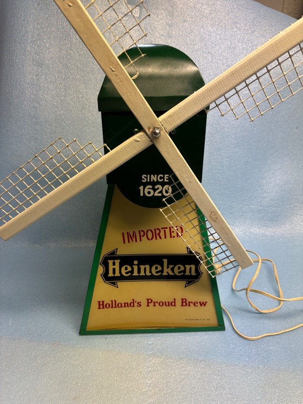 BEAUTIFUL Vintage 1970s MOTION Heineken Beer Electric Windmill Sign Holland