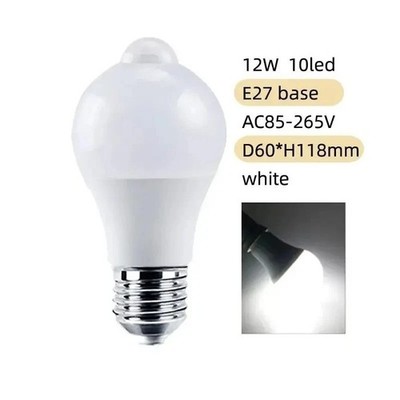 Dusk to Dawn E27 PIR Motion Sensor LED Bulb 12W Infrared Motion Light