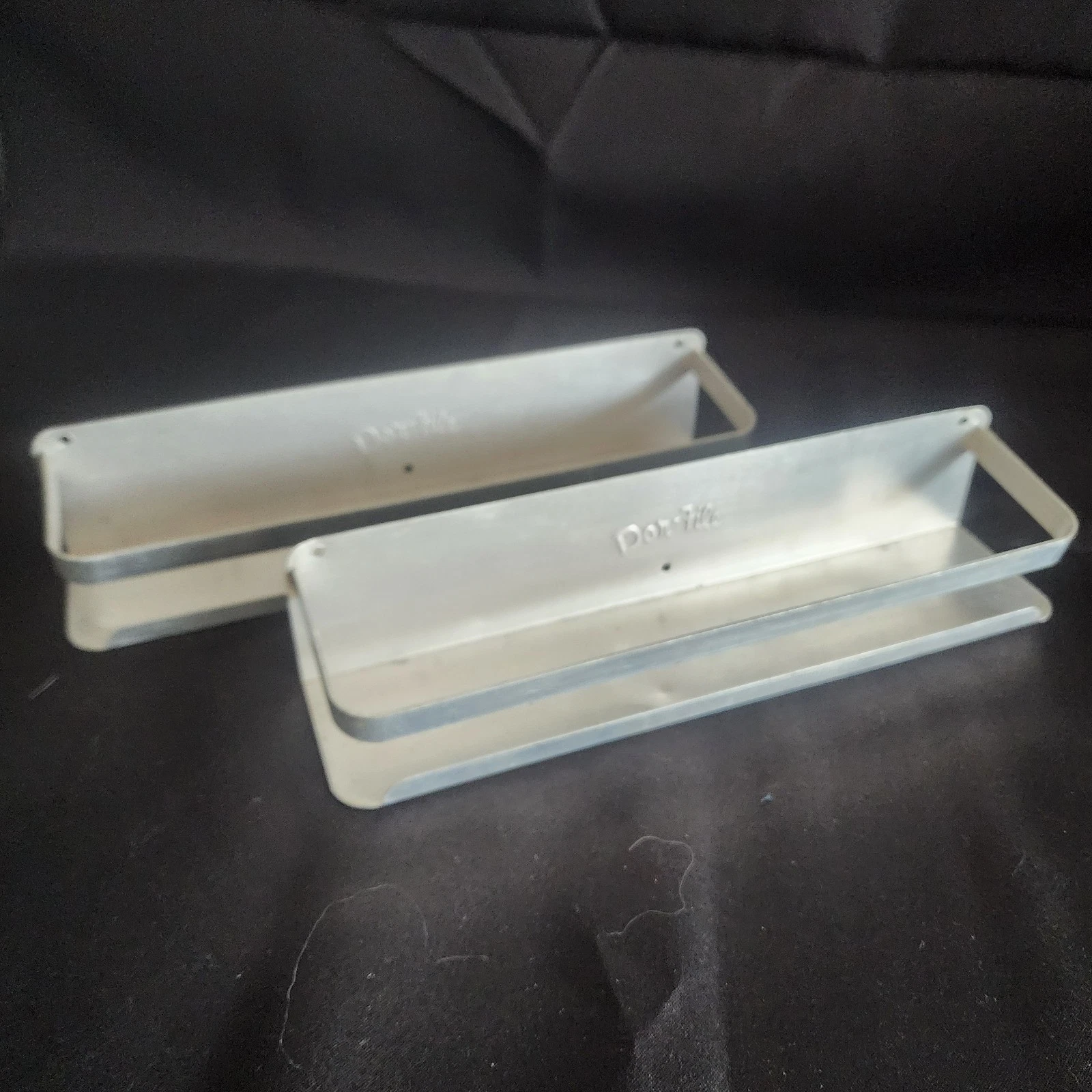 Vintage Dor-File Stainless Steel Wall Mount Spice Racks - Set of 2 Retro Kitchen