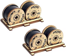 Bachmann Cable Drums (2) - HO Scale Model Railroad Building Accessory - #39108