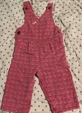 RARE Vintage Osh Kosh B'Gosh Vestbak Girls Tulip Overall Romper 24 M USA EUC