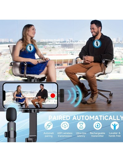 đ„Professional Wireless Microphone Lavalier Lapel iPhoneđ„ - Photo 5 sur 10