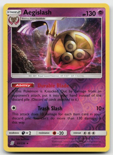 Aegislash 95/236 -NM- Reverse Holofoil Pokemon EN SM - Unified Minds