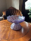 Fenton Purple Iridescent Hobnail Candle Holder Pedestal Footed 5" × 7" Heavy!