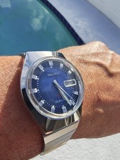 Seiko Advan 7019 Blue Dial Faceted Crystal Vintage 1970s Original