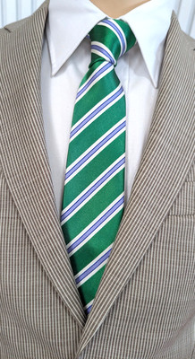 NEU - Windsor Herren Anlass/Business Krawatte- grün-blau-weiß gestreift- SlimFit