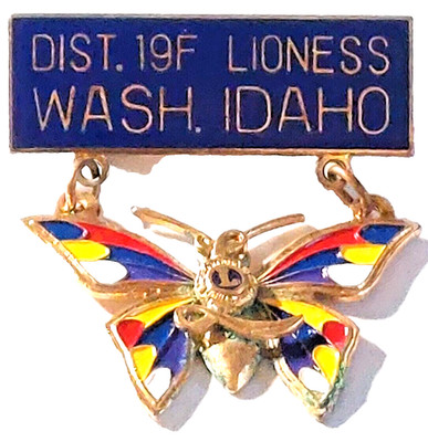 Lions Inter. Dist. 19F Lioness Washington/Idaho Butterfly Lapel Pin