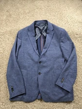 Rodd & Gunn Sport Coat Mens XL Blue Wool Blend Textured Blazer Stretch