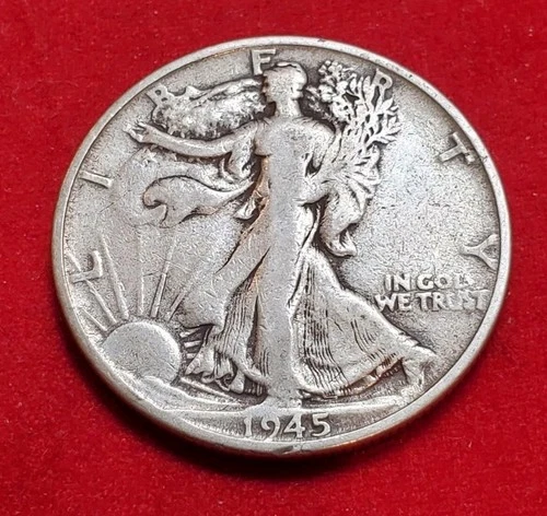 ☆1945-S Walking Liberty Half Dollar Silver 50C☆