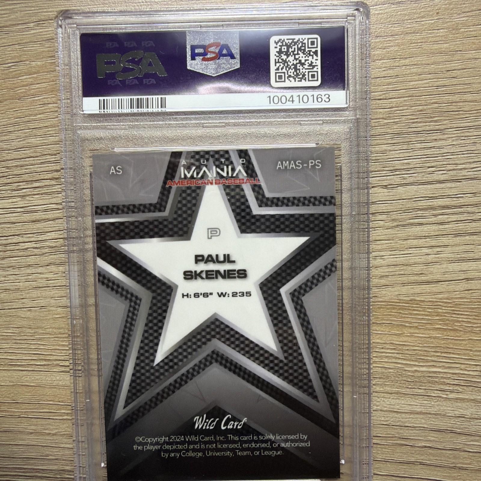 2024 Wild Card Auto Mania PAUL SKENES STAR MOJO PAINTED EAGLE 💎 1/1 🔥 PSA 9 💎 view 2