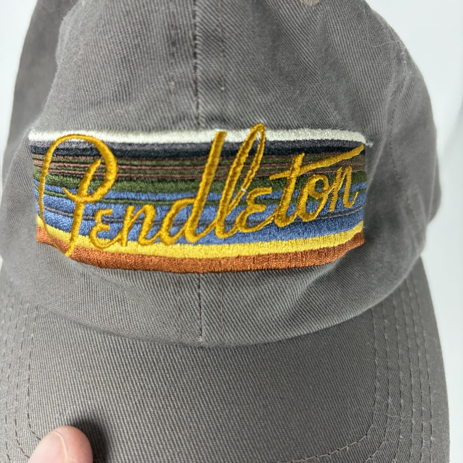 Pendleton Gray Cotton Baseball Cap Embroidered Lo… - image 2