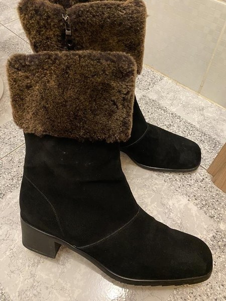 Women Salvatore Ferragamo Boots Black Suede 41