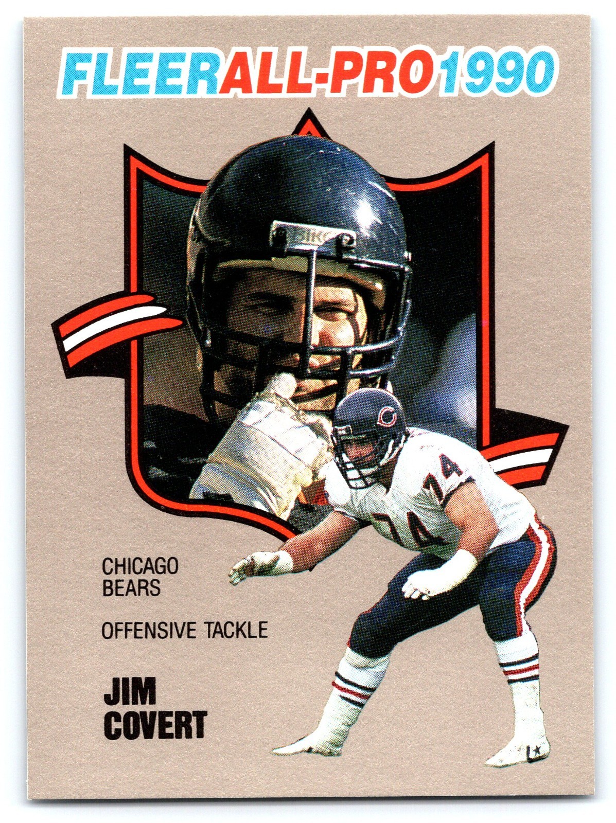 1990 Fleer All Pro # 7 Jim Covert Chicago Bears