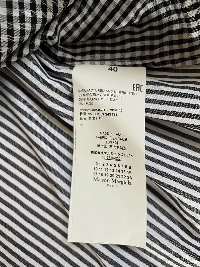 Maison Margiela Vestito Camicia Tela Bianco x Nero Uomo Taglia 40