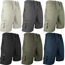 Mens Cargo Shorts Cottonblend  Elasticated Cargo Combat Summer Holiday Pants NEW