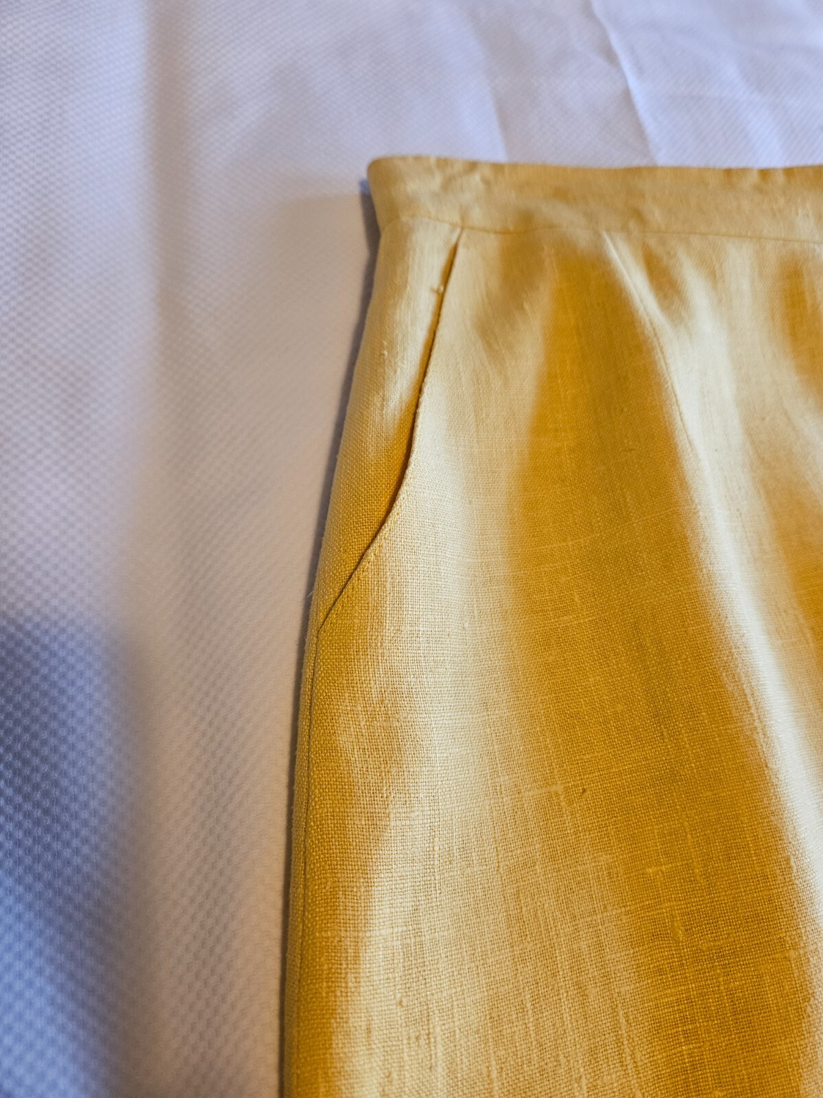 Harve Benard YELLOW LINEN Skirt Womens  14 - image 2