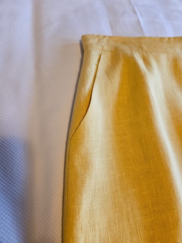 Harve Benard YELLOW LINEN Skirt Womens 14 - Picture 2 of 11