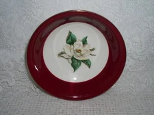 Lifetime China Burgundy Rose Fruit Berry Bowl White Rose Homer Laughlin