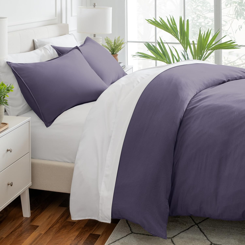 Microfiber Duvet Cover Set - Ultra Soft Washed Microfiber - Oversized Queen Size - Picture 6 of 9