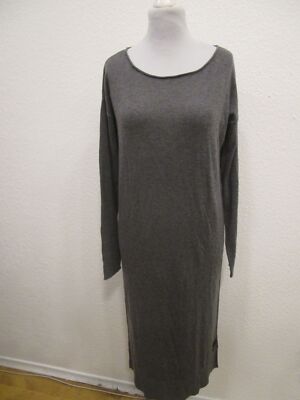 Penn & Ink NY Strickkleid lang Langarm grau Gr.S (B117-68)
