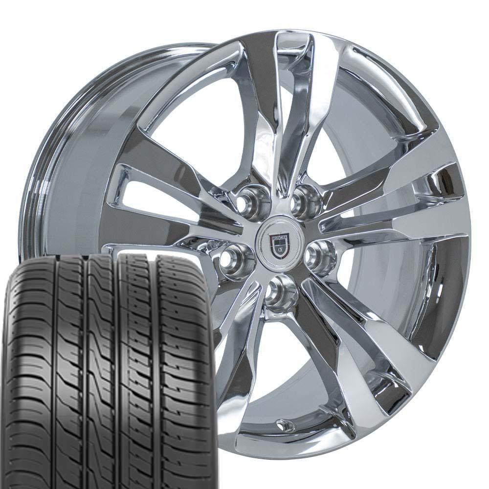 5x115 Chrome 18 inch 4717 Rims & Tires Fit Cadillac STS DeVille