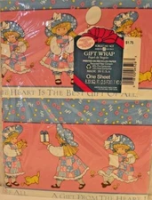 Vintage Forget Me Not Gift Wrap Wrapping Paper American Greetings Pink Girls NEW