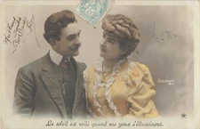 CP SOLEIL EST VOILE ... ELEGANT WOMAN MUSTACHE - COUPLE - STEBBING - 42605